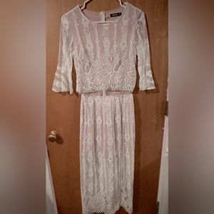 Boohoo pink and white floral dress size S